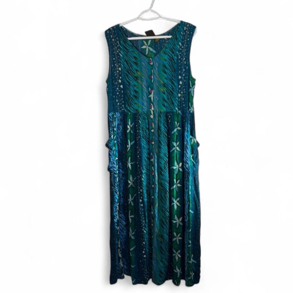 Bila Teal & Blue Sleeveless Midi Dress